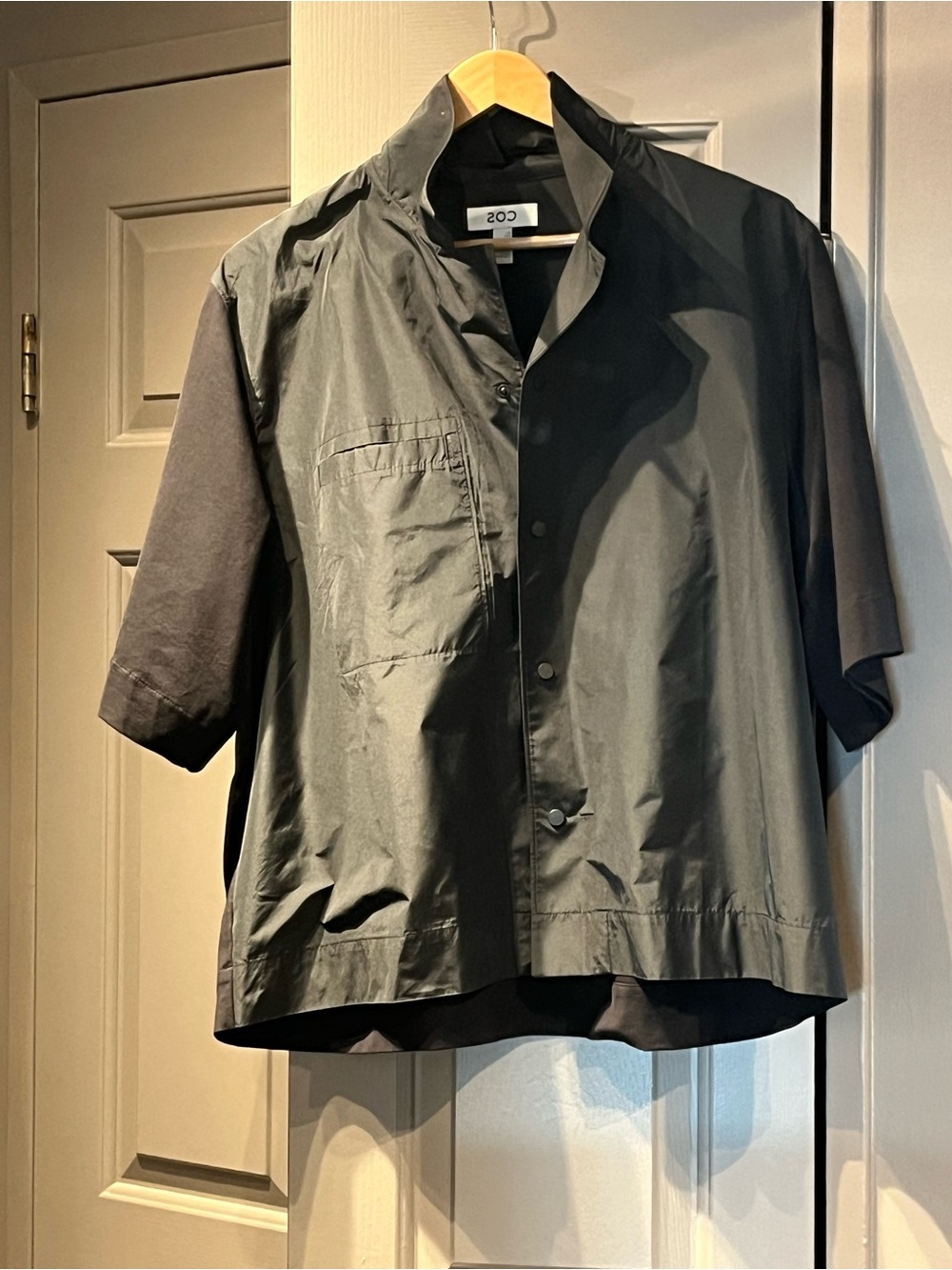 COS Black Short-Sleeve Button-Front Shirt